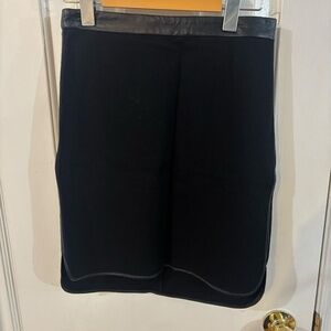 Club monaco skirt ! trim is real leather and stretchy skirt